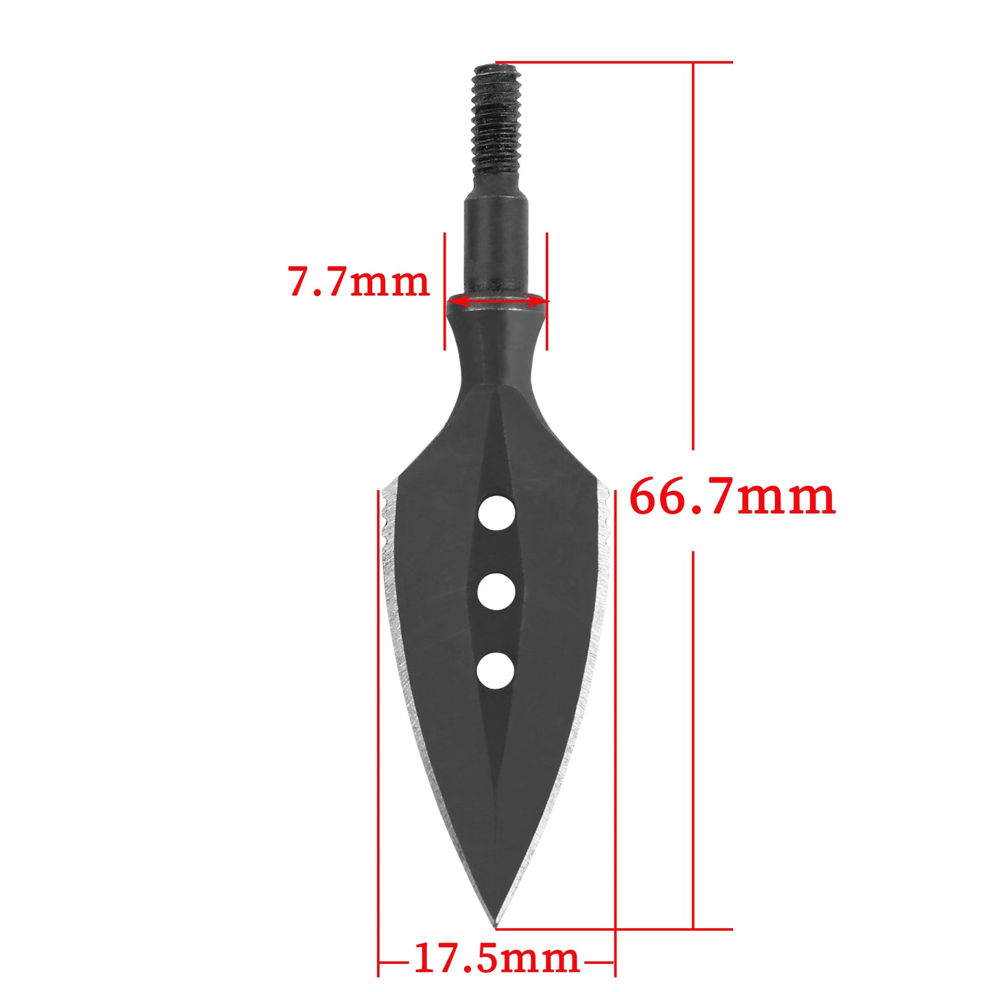 Hunting Arrowheads 6pcs Steel Broadheads 8/32 Standard Thread Screw-in Arrow Points for Recurve Compound Bow Archery Shooting Target Practice Outdoor Hunting Durable High-Penetration Accessories
