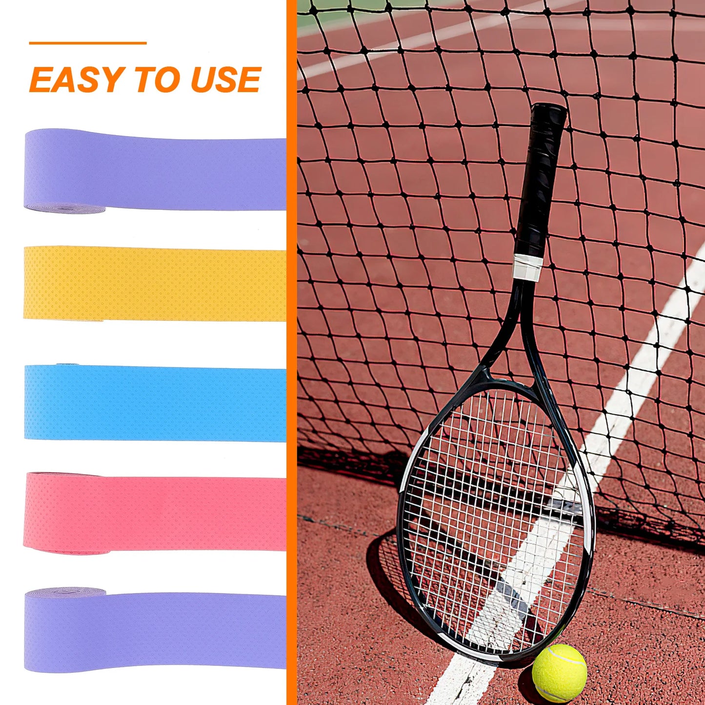 5pcs Colors Fishing Rod Handle Wrap Bike Handle Racket Grip Tape Sweat Absorbing Band Fishing Supplies(Color Randomization)