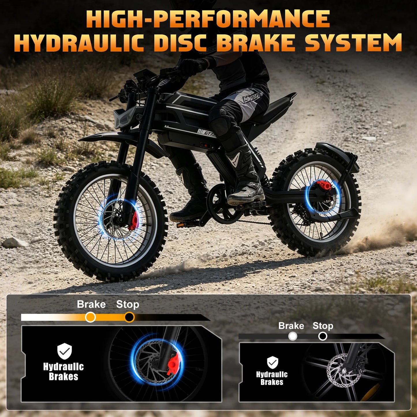 22.5x3.5 Inch Fat Tire Electric Bike 3000W High Power Adult Off Road Mountain Ebike Max 70KM/H 58V 30Ah Removable Battery All Terrain Snow Motor