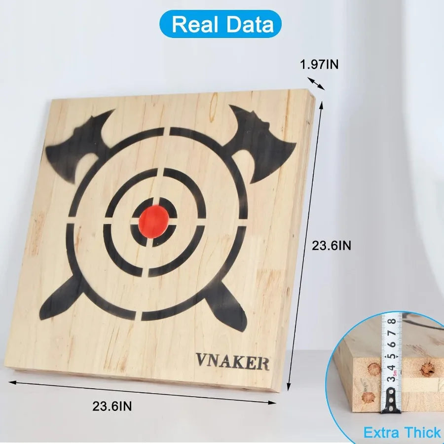 Axe Throwing Wooden Target and Knife Throwing Wooden Target with Steel Chain for Indoor Outdoor Use Durable Reusable Practice T