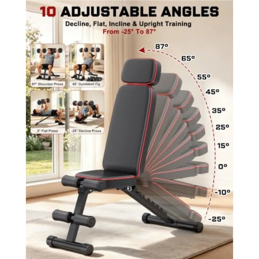Adjustable Dumbbell Set with Workout Bench at Home