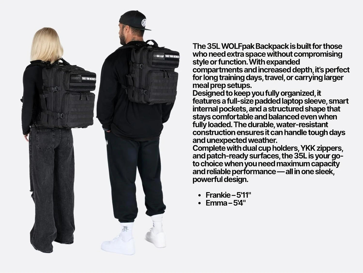 35L Athletic Gym Backpack - Durable 1000D Waterproof Oxford Material with MOLLE Webbing, Laptop Pocket