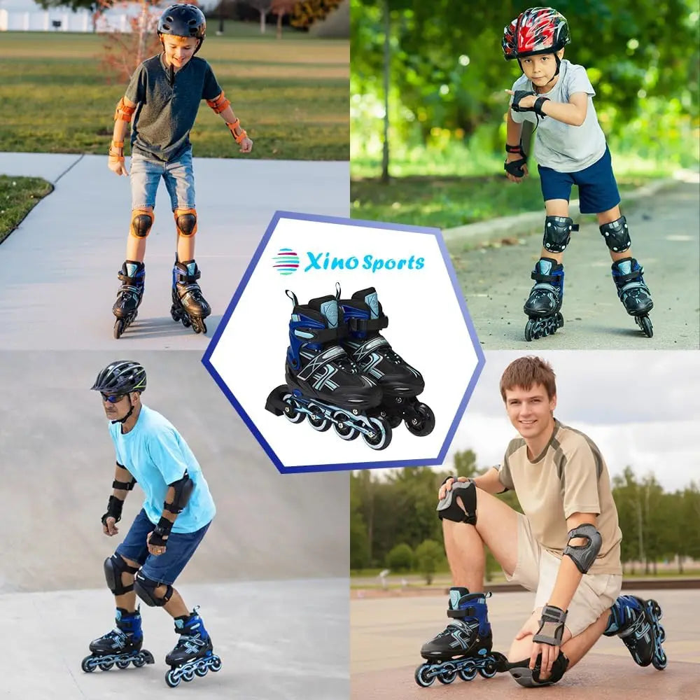 Adjustable Kids Inline Skates with LED Light-Up Wheels for Indoor and Outdoor Fun
