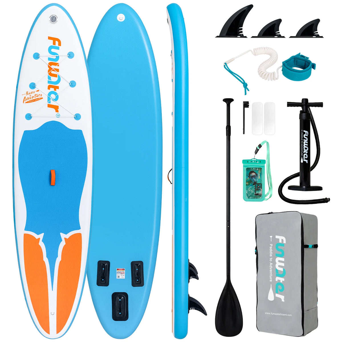 FUNWATER Inflatable Paddle Board Stand-Up Paddle Board Surfboard Ultra-Light for All Skill Levels With SUP Accessories