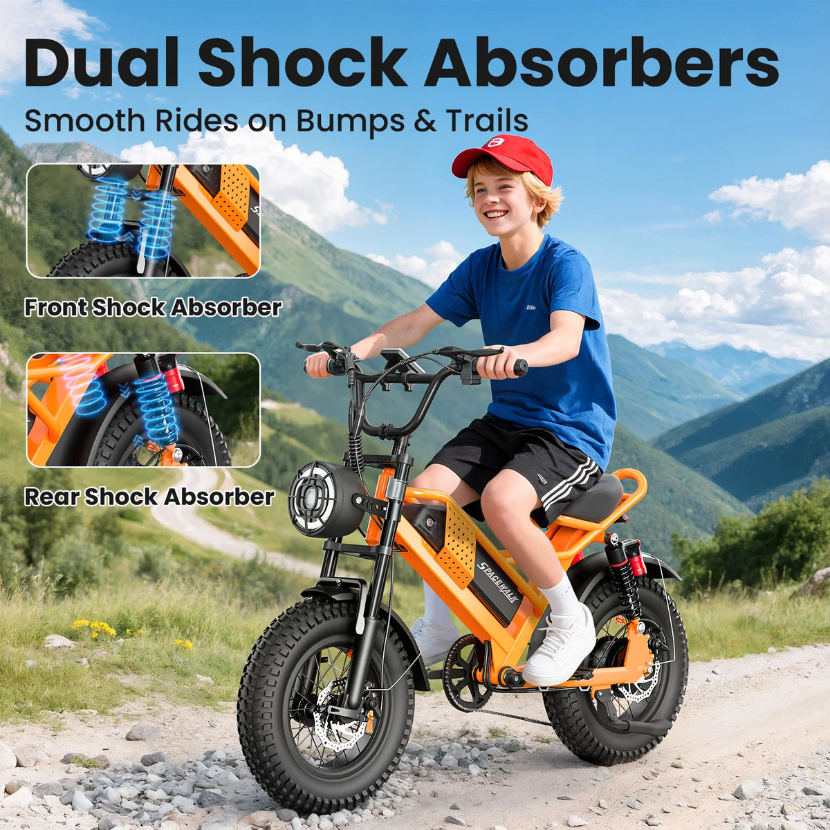 Spacewalk 1500W Fat Tire Electric Bike for Adults, 16' X 4.0' All Terrain Ebike with 720Wh Removable Battery, 70 Miles Range, Dual Suspension, UL2849 Certified Electric Bicycle