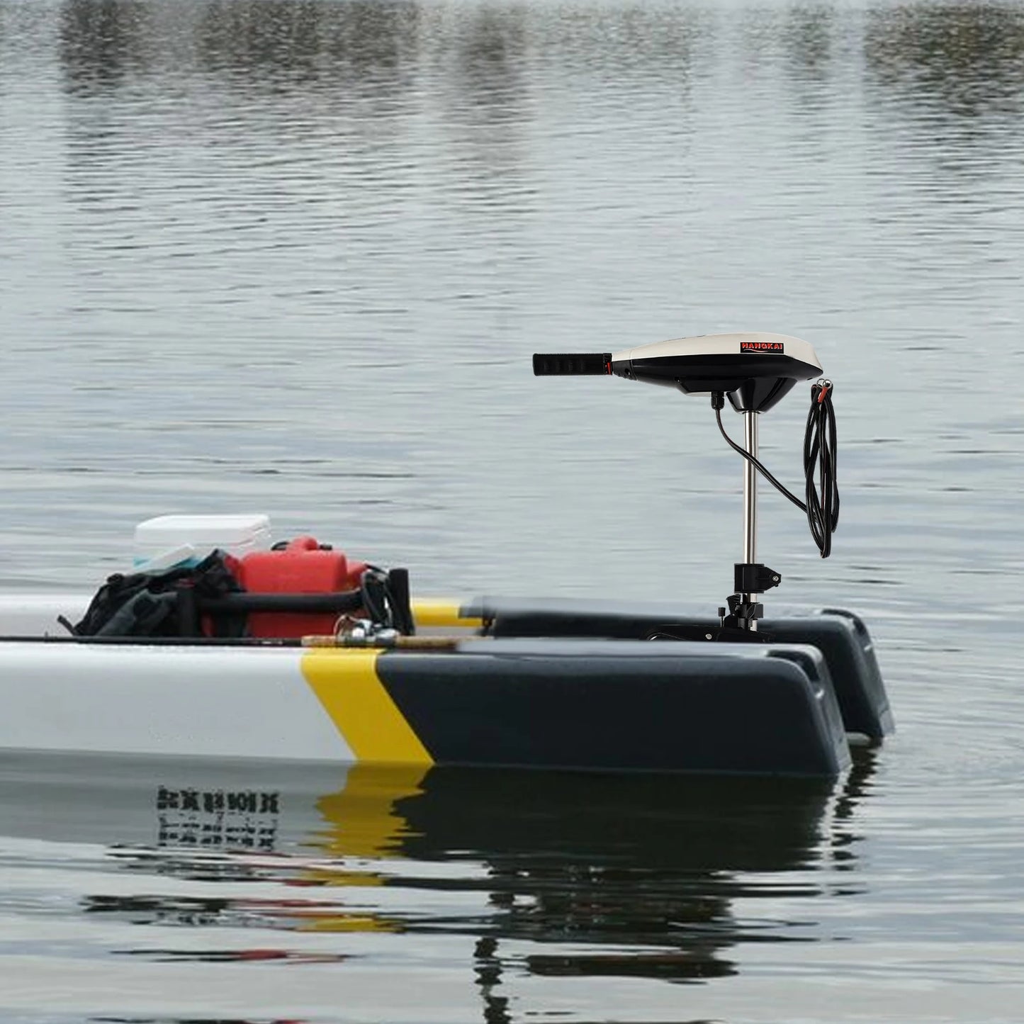 12v/66lbs Thrust Transom Mounted Saltwater Electric Trolling Motor 3 Leaves Propeller Transom Mount Trolling Motor
