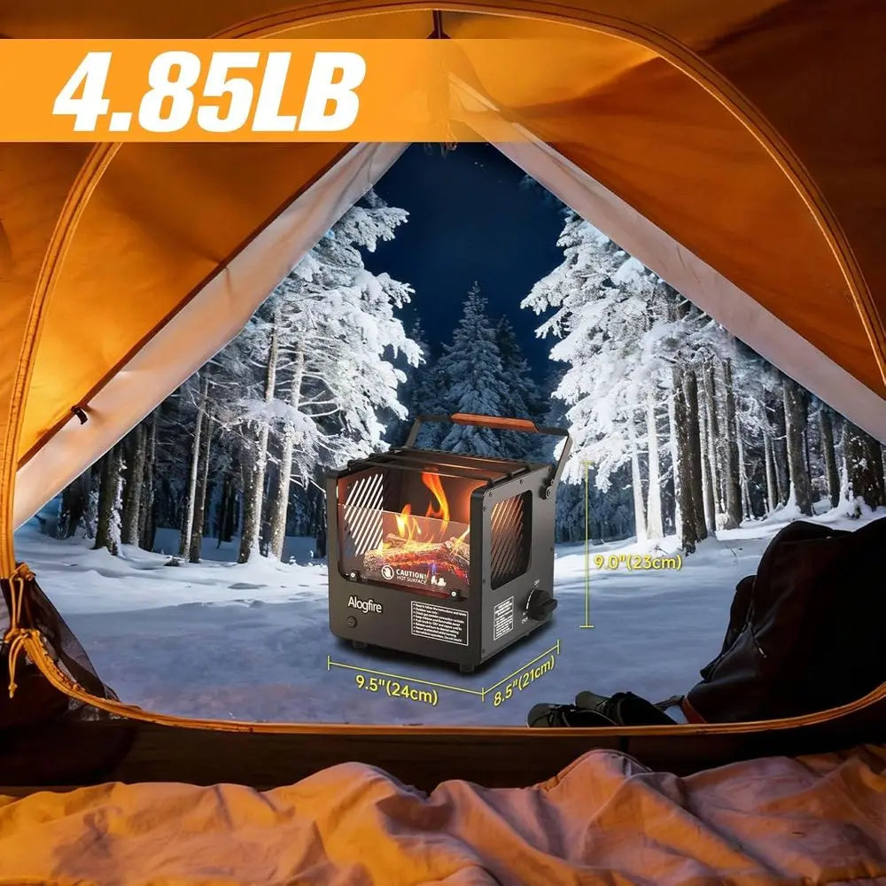 Compact 3-in-1 Outdoor Butane Fire Pit, 5200 BTU Heater & Stove, Safe Flame Bowl for Camping & Fishing