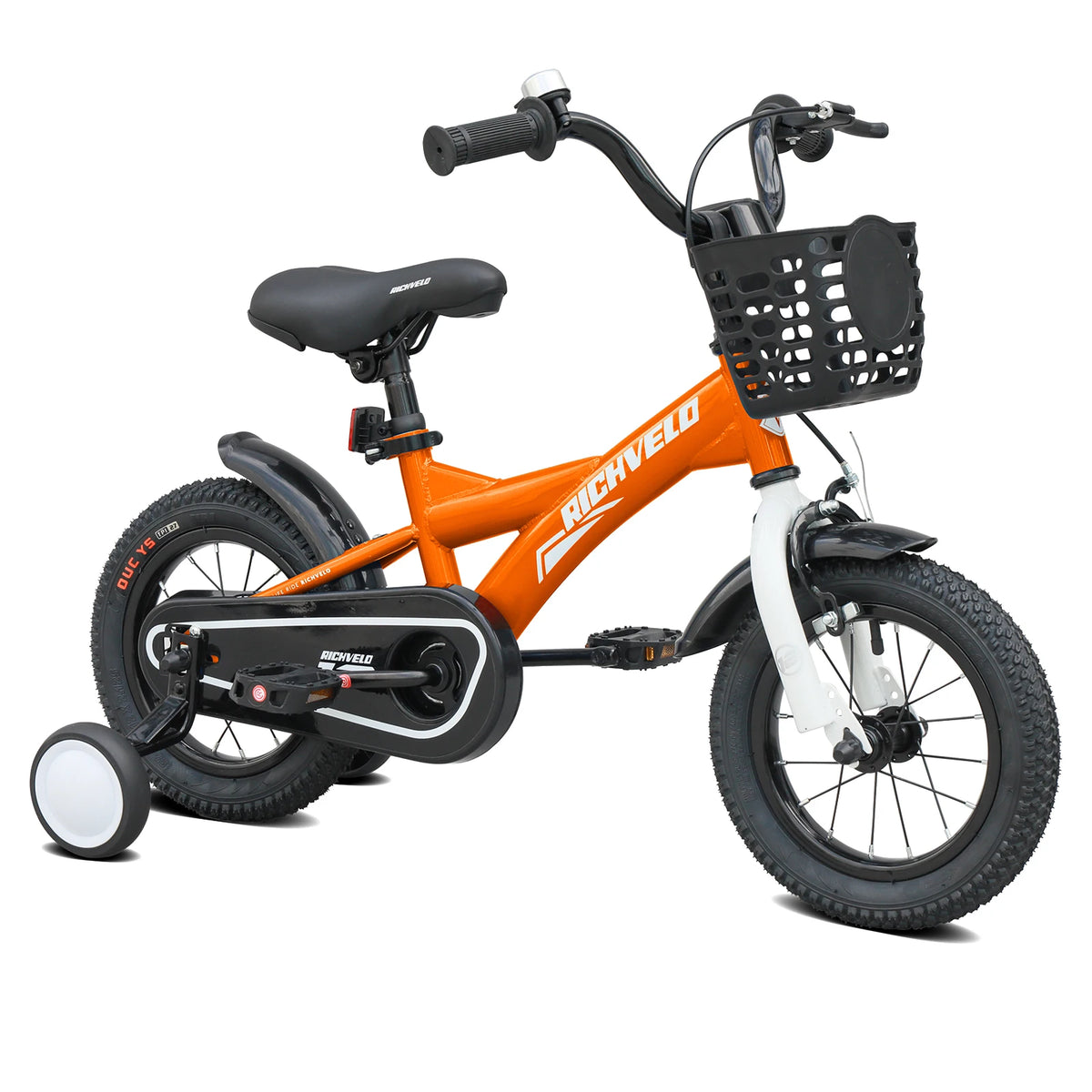 Ye A1202 Kids Bike for Girls 12/14/16 Inch, with Training Wheels, Adjustable Seat, Front Basket, Doll Seat & Colorful Streamers, Toddler Bicycle for 2 - 7 Years Old, Pink Birthday Gift