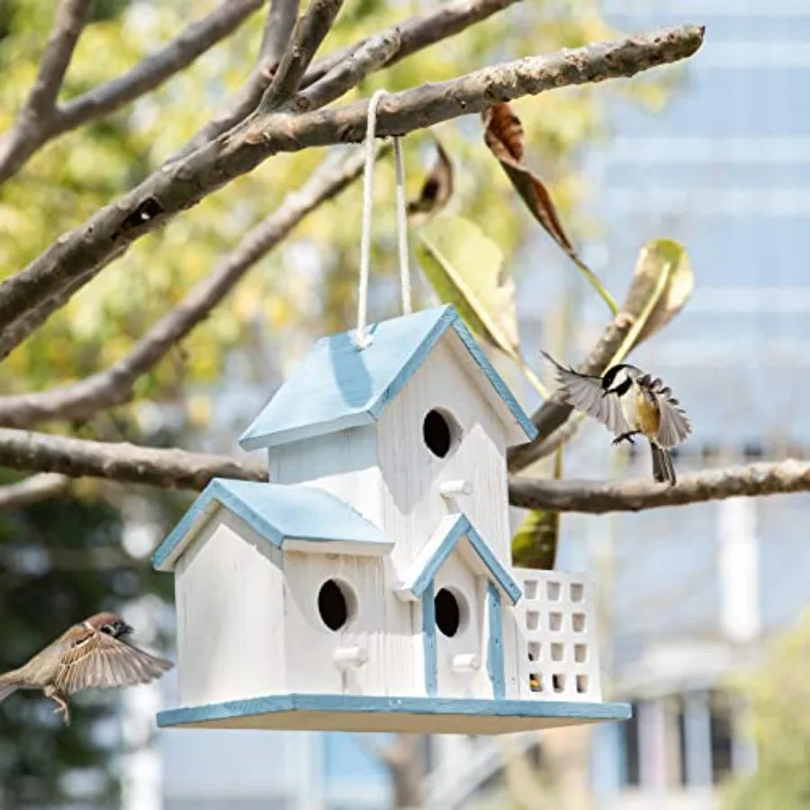 Birdhouse Premium Bluebird Houses for Outside Attract Beautiful Birds to Your Garden and Yard Durable Outdoor Birdhouses 3 Hole