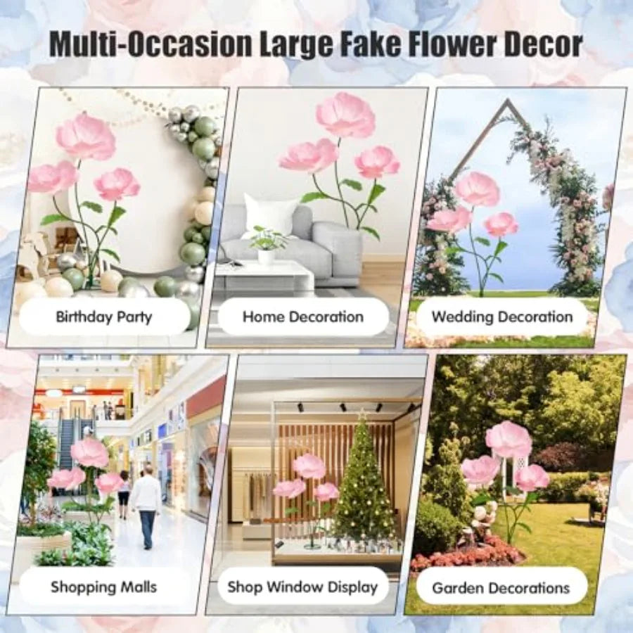 5.6 Feet Large Paper Artificial Flowers Giant Flowers for Decoration Indoor/Outdoor Giant Paper Flowers for Garden Wedding Hote