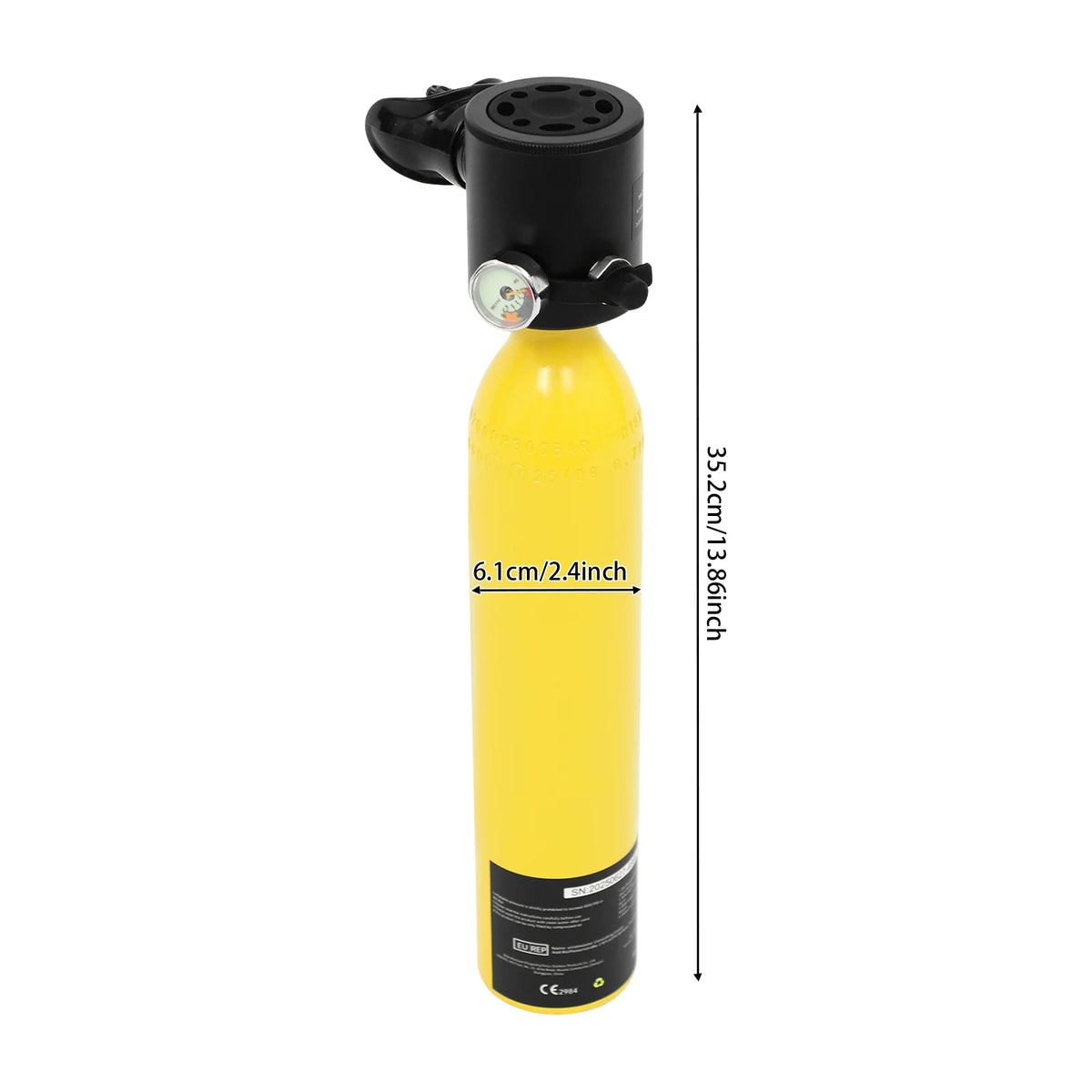 0.5L Mini Scuba Tank Diving Air Tank, Portable Underwater Breathing Apparatus for Shallow Snorkeling, Water Rescue,  with Manual Pump, Emergency Backup, Anti-Drop Strap