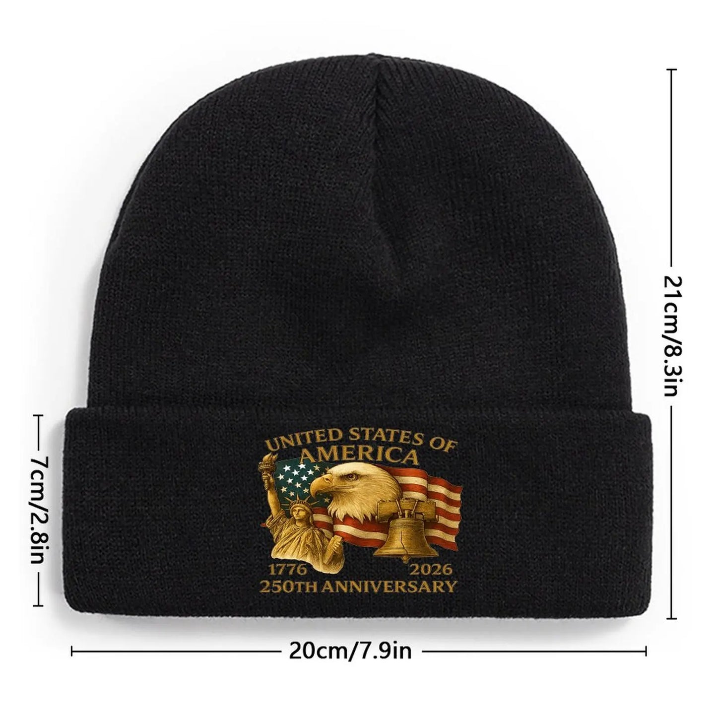 250th Anniversary United States Design Beanie, Independence Theme Hat for Women Men, Anniversary Celebration Accessories