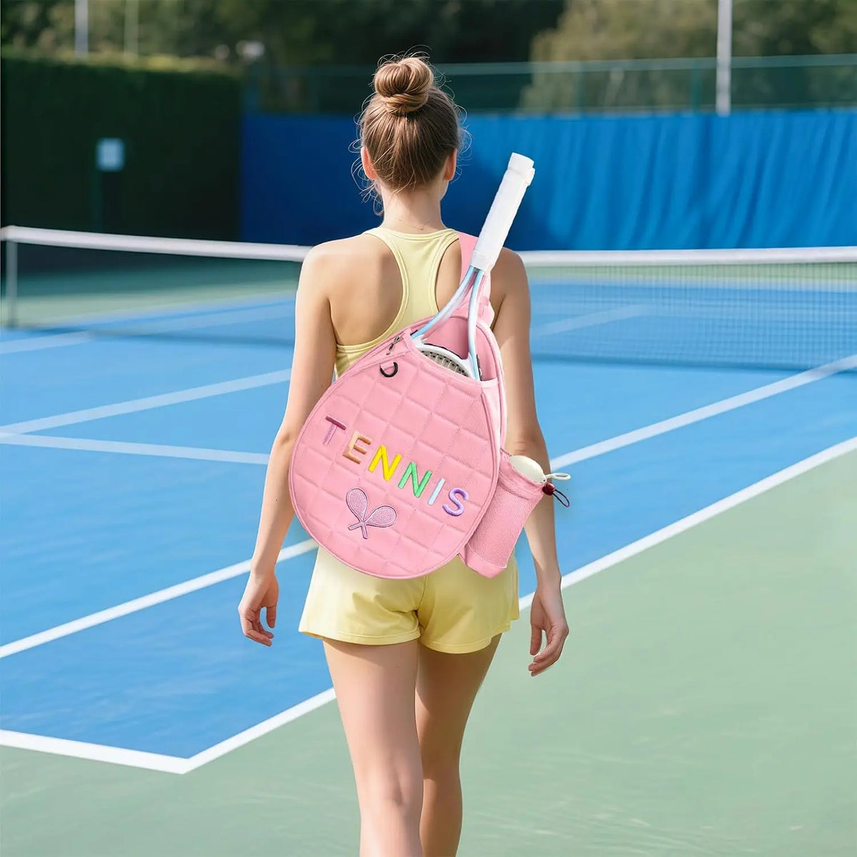 Tennis Sling Crossbody Backpack for Women, Water Resistant Pickleball Racket Bag