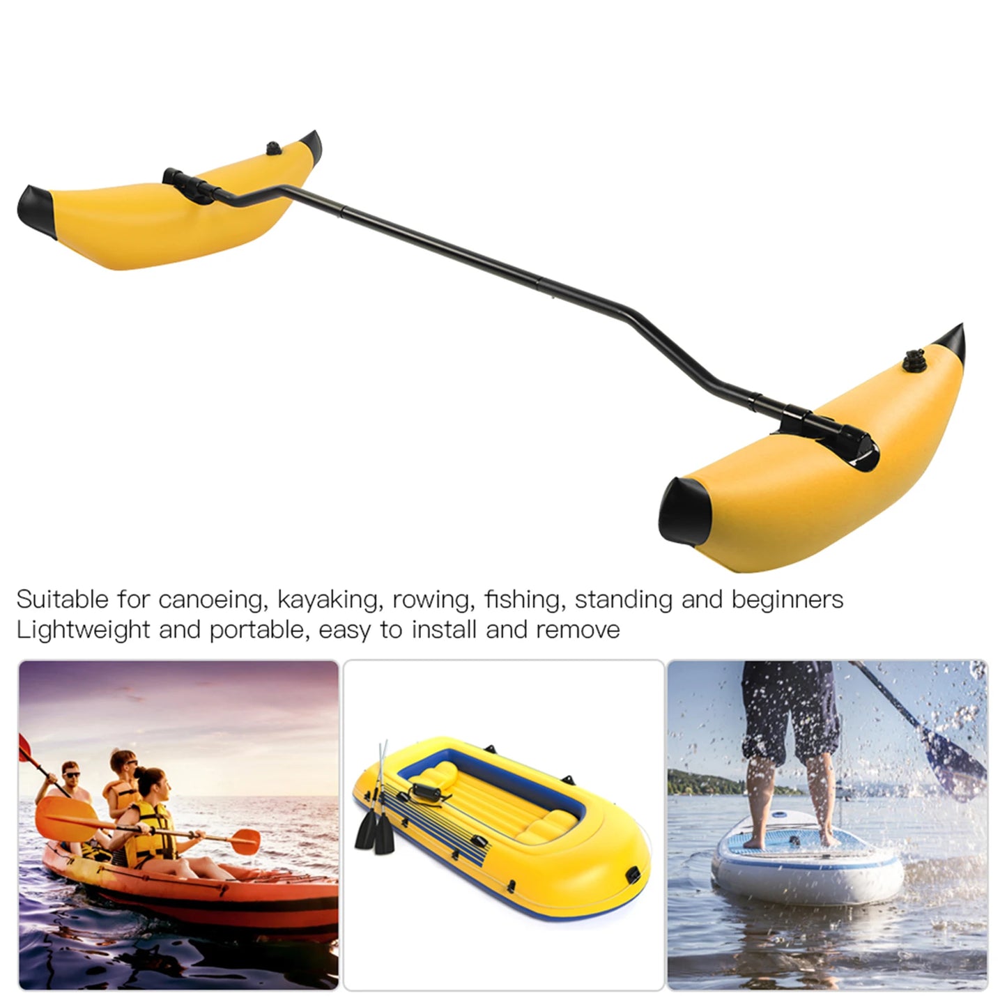 US Kayak Outrigger Kit Kayak Stabilizer Inflatable Kayak Stabilizer PVC Canoe Outrigger Kit Floating Balancing Boat Accessory