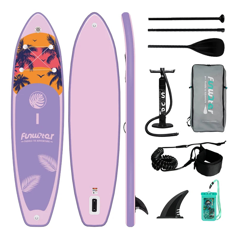 FUNWATER Inflatable Paddle Board Ultra-Light Stand-Up Paddle Board Surfboard for All Skill Levels With SUP Accessories 320-350cm