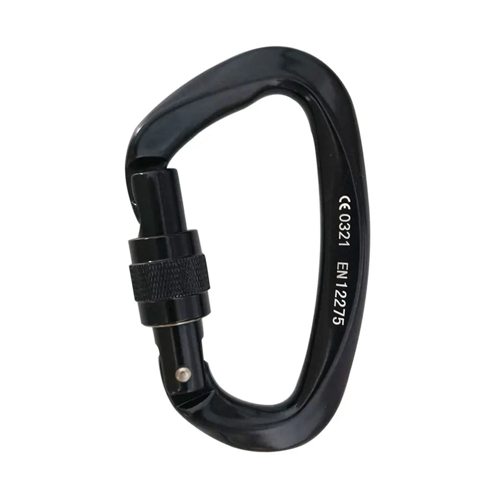 25KN Mountaineering Caving Rock Climbing Carabiner D Shaped Safety Master Screw Lock Buckle Escalade Equipement