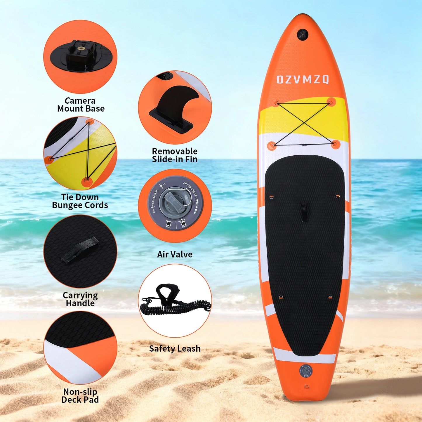 10'6" Inflatable Stand Up Paddle Board with Complete Accessories & Camera Mount,Non-Slip Comfort Deck SUP Paddleboard