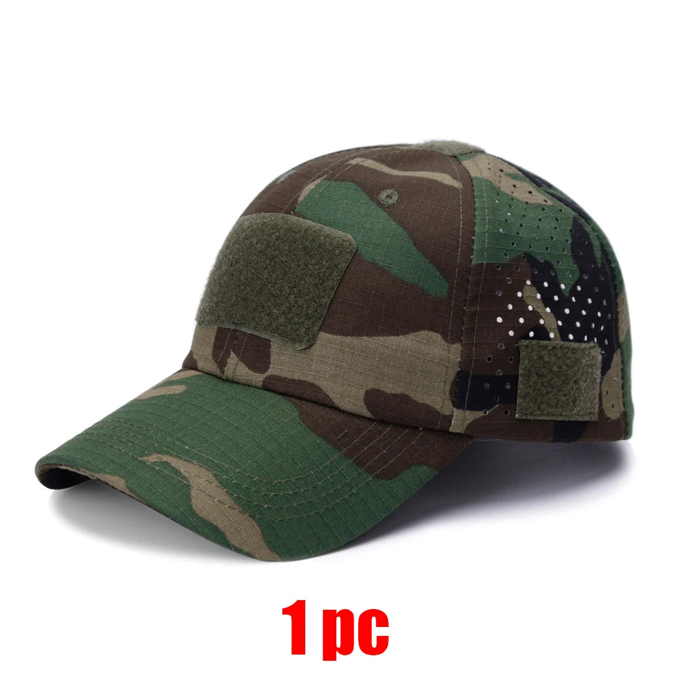 New Men Camouflage Baseball Cap Breathable Sunscreen Hat Outdoor Sports Hunting Hiking Camping Beach Fishing Sun Hat