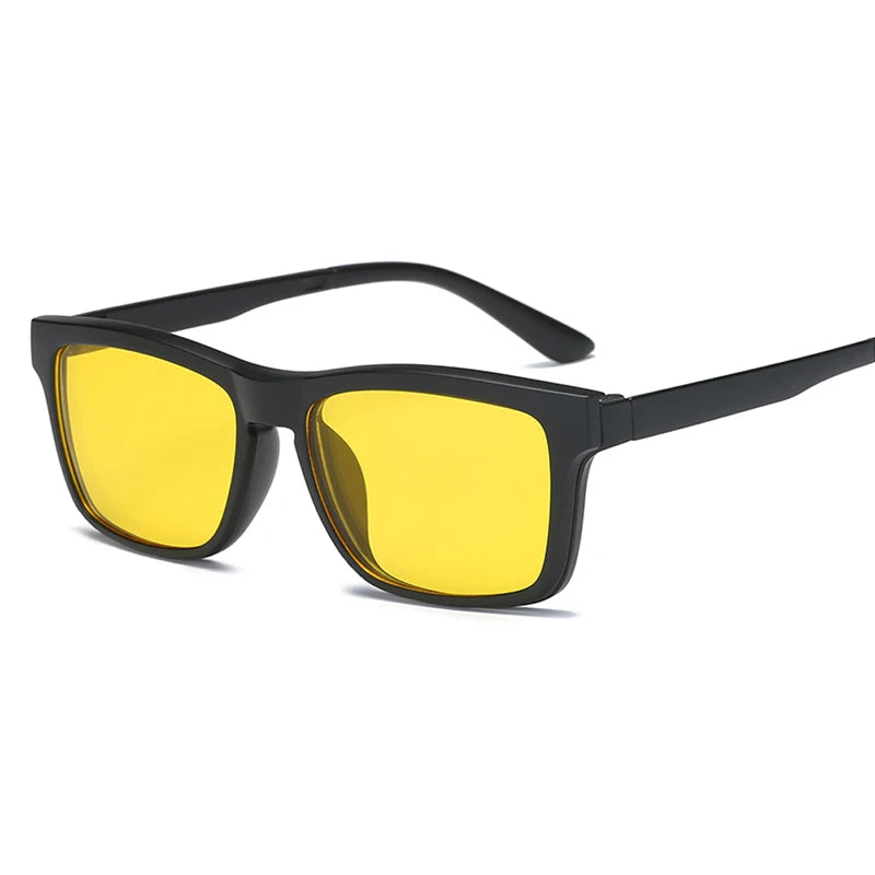 Magnetic Sunglasses Men Women Clip on Glasses Square Optic Prescription Myopia Spectacle Frames Men Outdoor Fishing GogglesUV400
