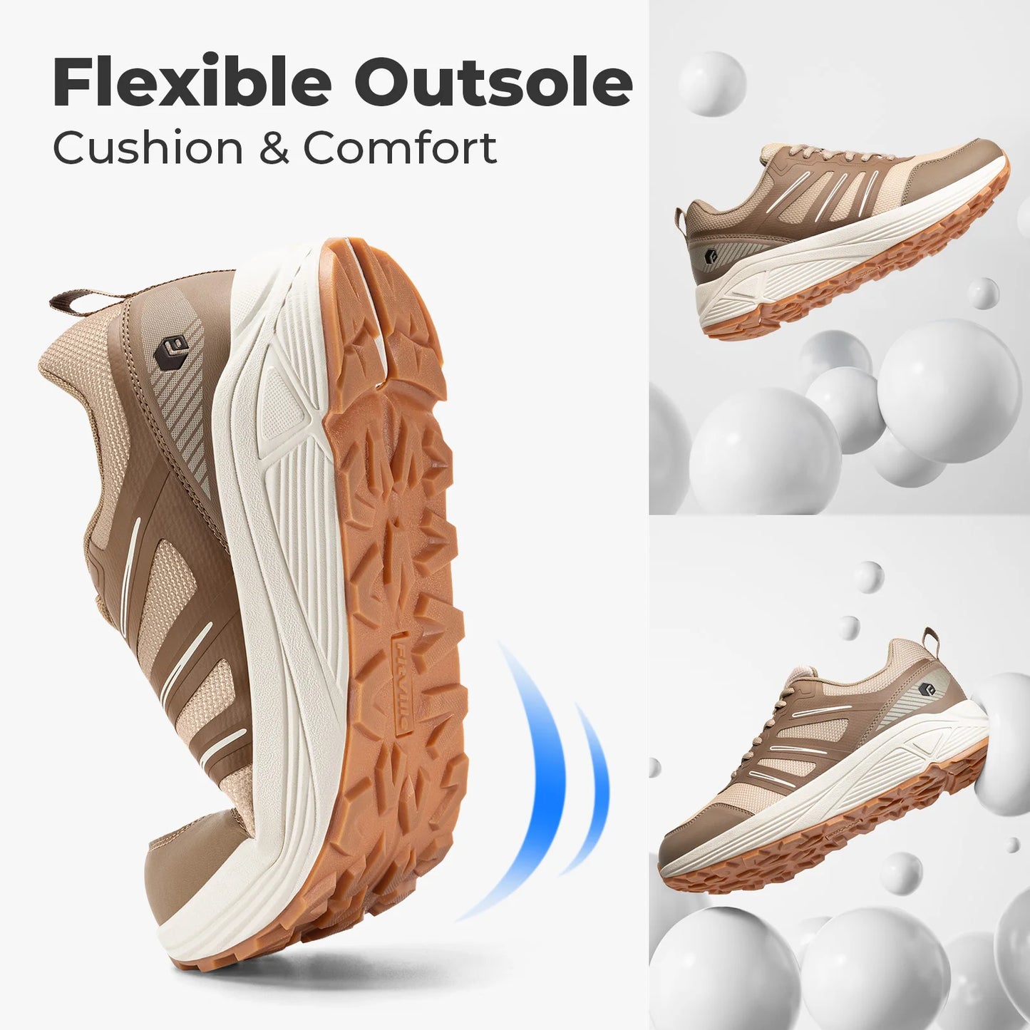 Fitville Trail Running Shoes Wide Toe Men's Sneakers Non-slip Wear Resistant Sport Shoes for Heel Pain Plantar Fasciitis Relief