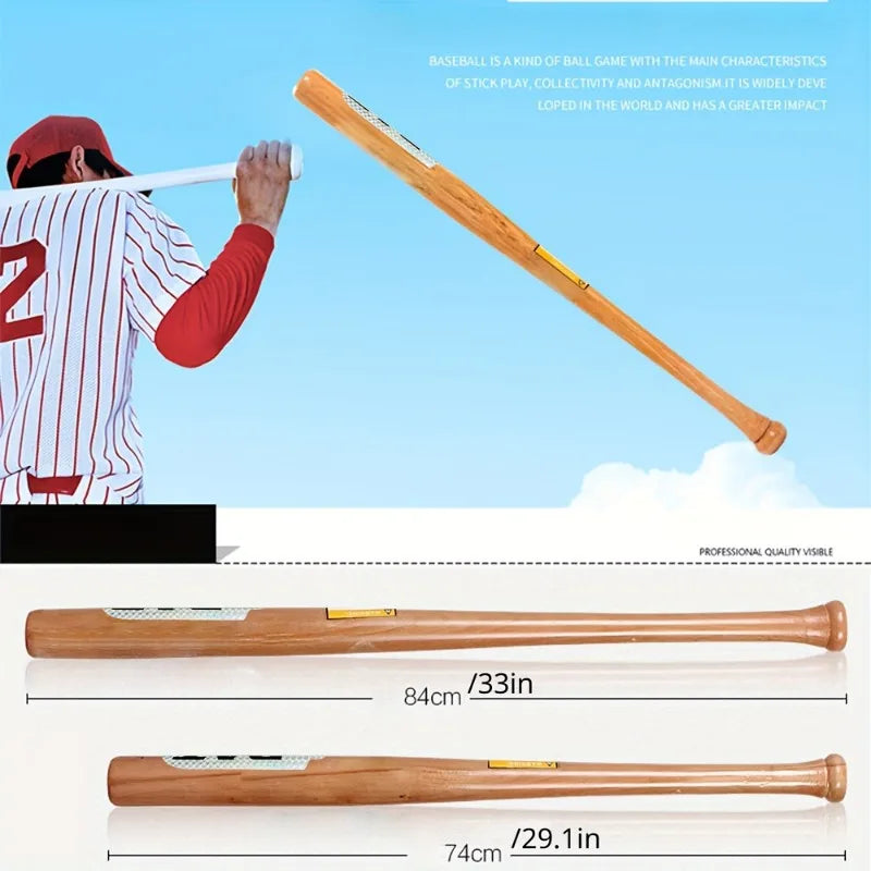 Beech Wooden Baseball Bat Solid Durable Lightweight for Adult Players Ideal Practice Training Practice Bat Stylish Smooth Finis