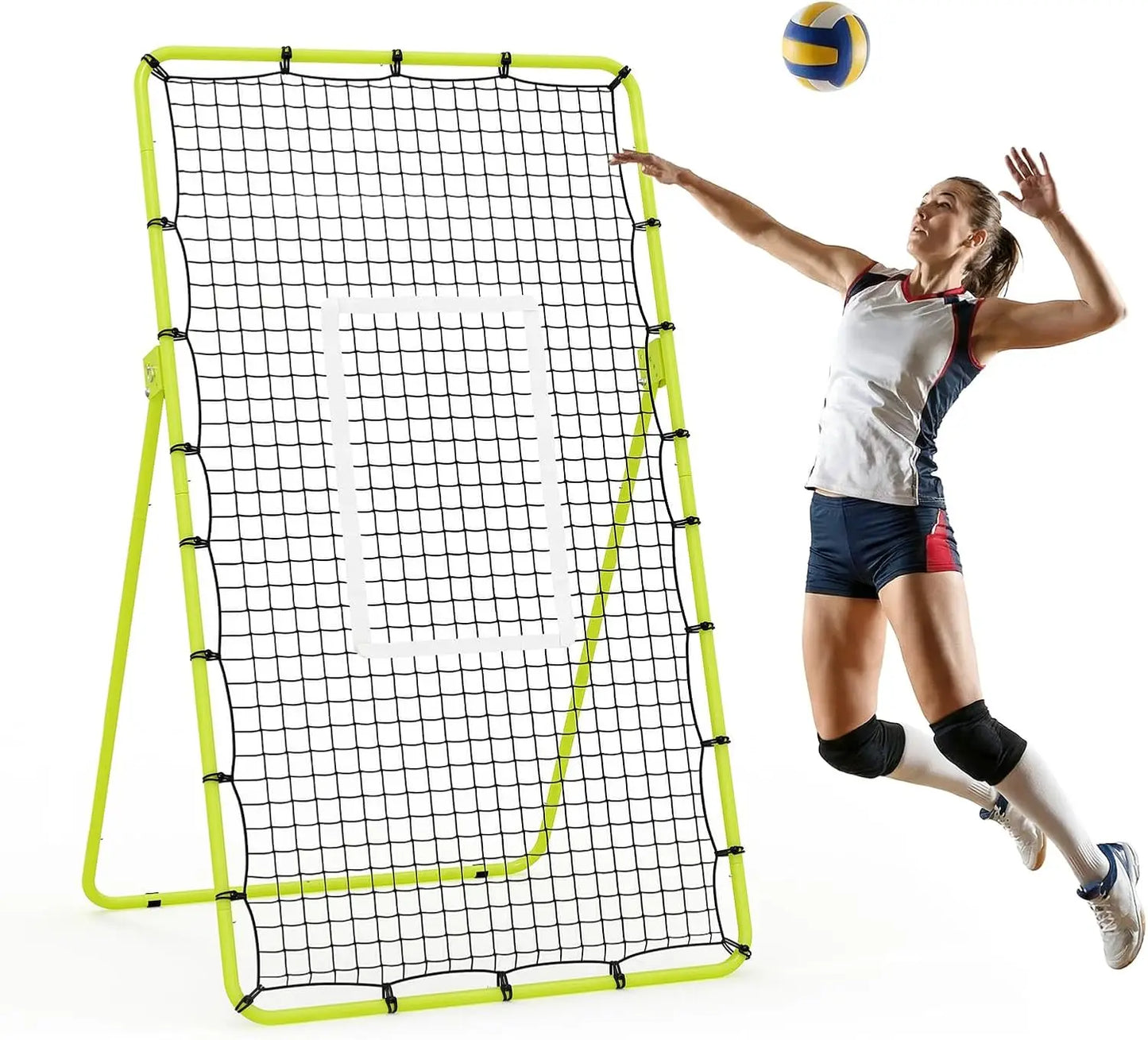 Adjustable Volleyball Rebounder Net, 7x4 ft Large Training Bounce Back Net for Bumping, Spiking & Setting – Sturdy, Multi-Angle