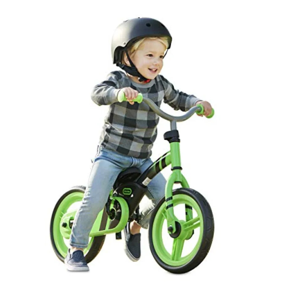 Green 12-Inch Balance-to-Pedal Training Bike for Ages 2-5 Years Lightweight Design Easy to Ride Smooth Rolling Wheels