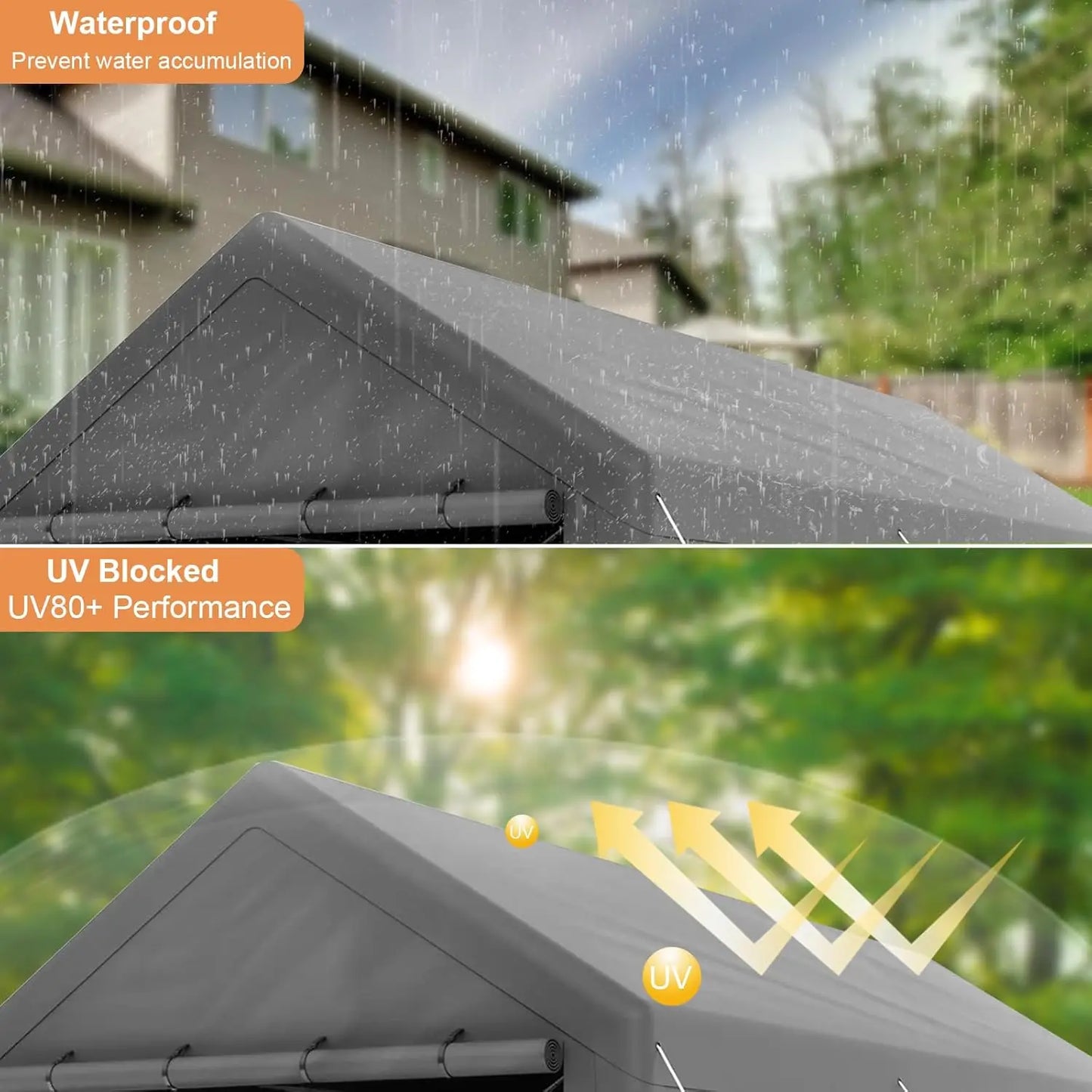 Carport 10x20 Ft Heavy Duty Canopy Steel Canopy Storage Shed,Portable Garage Party Tent,Portable Garage with, Customized