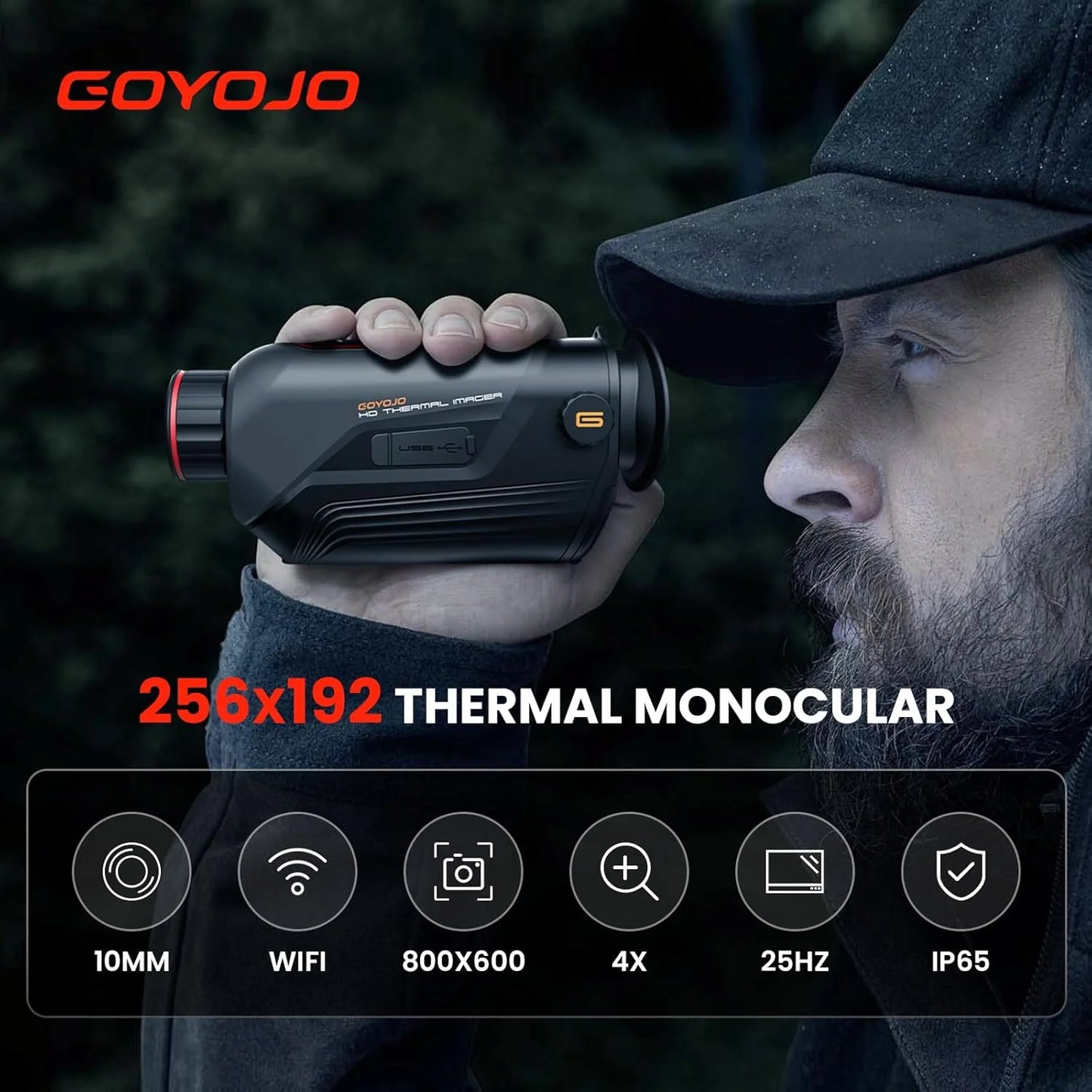 GOYOJO G210 G215 Thermal Monocular 256x192 Thermal Imaging Monoscope Camera 10mm Focal Lens Vision Goggles Thermal Scopes for Night Camping