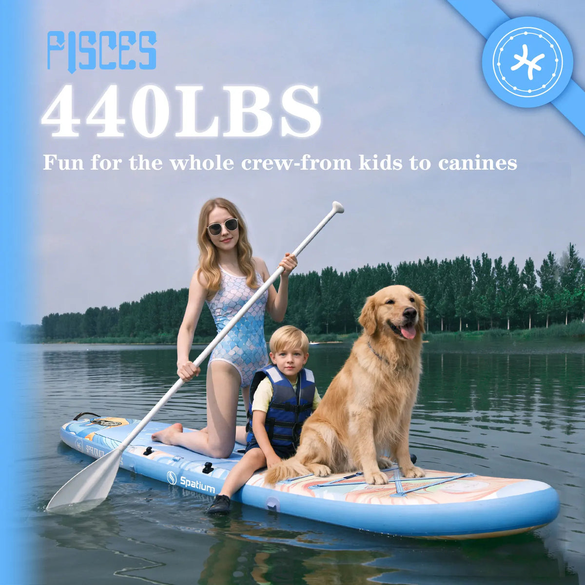 Spatium Touring Paddle Board Stand Up Paddle Board for Adults,440lb Capacity SUP Inflatable Board for Youth & Adults
