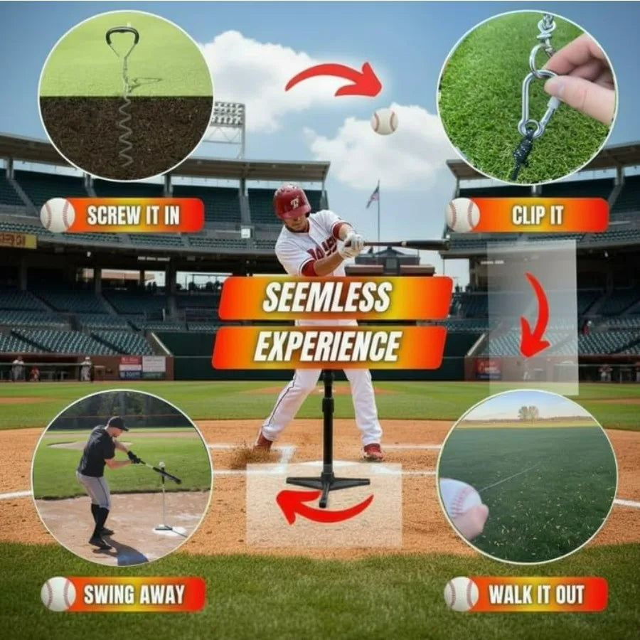 Baseball Softball Swing Trainer Practice Your Swing in The Backyard with a Real Ball Get 50 Feet of Flight Feedback Ages
