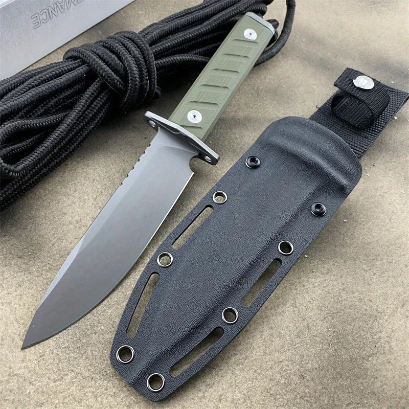 0006 Straight Knife G10 Handle D2 Blade Outdoor Camping Survival Hunting Combat Self-defense Portable Easy To Carry Multi-tool