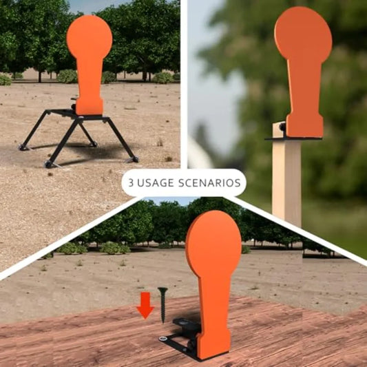 3/8" AR500 12.8'' Classic Popper Steel Shooting Target with Stand, 6'' Plate Auto Reset Target for Shooting Range, Suitable