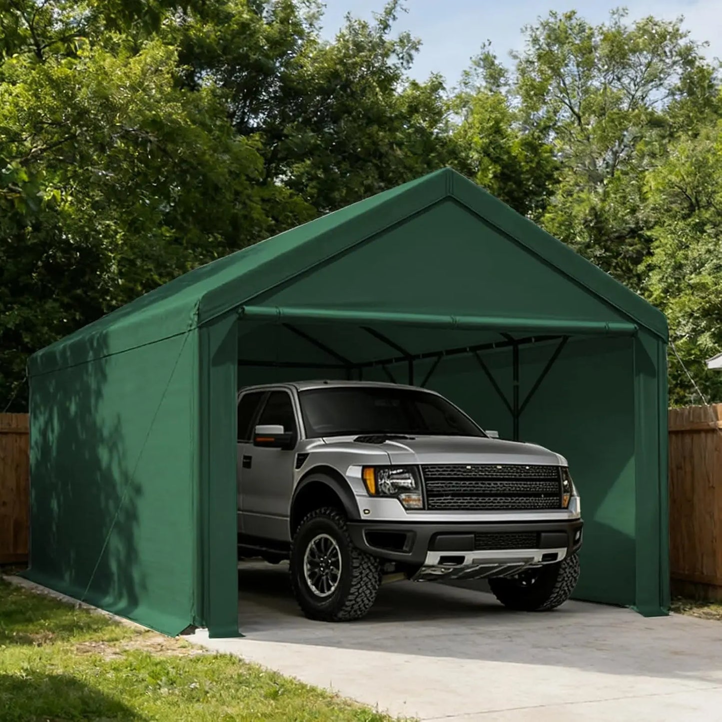 Carport 10x20ft Heavy Duty Canopy,Portable Garage Party Tent,Portable Garage with Removable Sidewalls & Doors, Customized