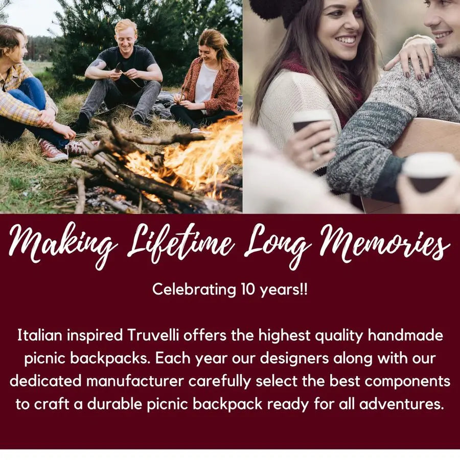 Picnic Backpack for 2 with Blanket 12in1 Insulated Picnic Basket Backpack Set with Wine Holder, Cutlery amp Cheese Board Luxury