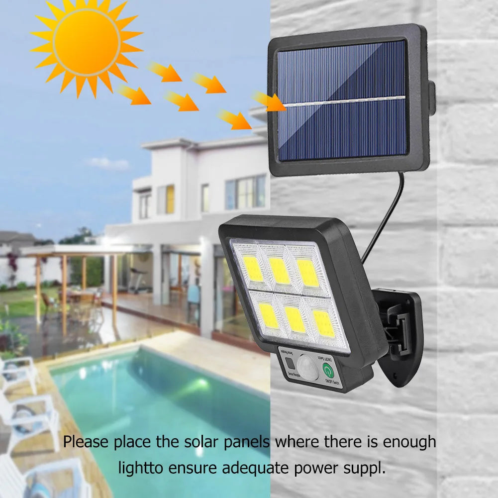 Outdoor Street Lighting Modern Fixture Solar LED/COB Lights with Remote Control Motion-Sensor Human Body Infrared Porch Lamp