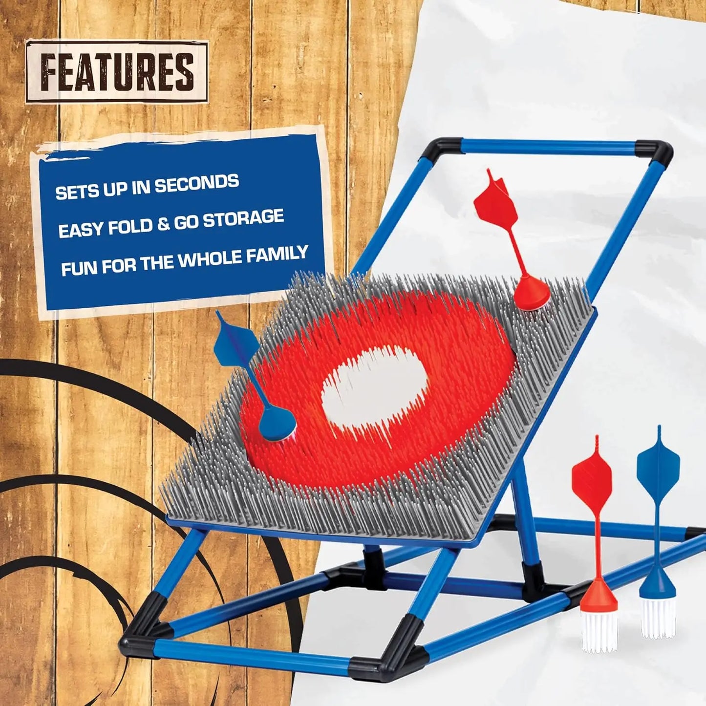 Axe Throwing Target & Lawn Dart Combo Set - 2-in-1 Backyard Game for Indoor and Outdoor Fun