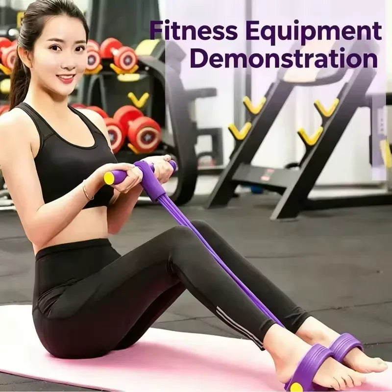 Heavy-Duty Foot Pedal Resistance Band, Sturdy PVC & TPE Fitness Puller with Anti-Slip Footrest, Ideal for Leg Workouts, Sit-Ups