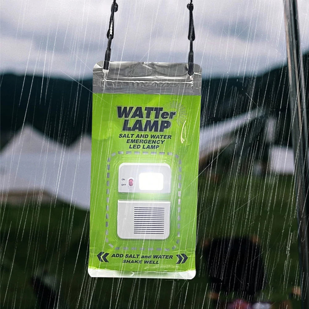 LED Outdoor Camping Lamp Reusable Portable Salt Water Emergency Lamp Travel Supplies for Night Fishing Equipment