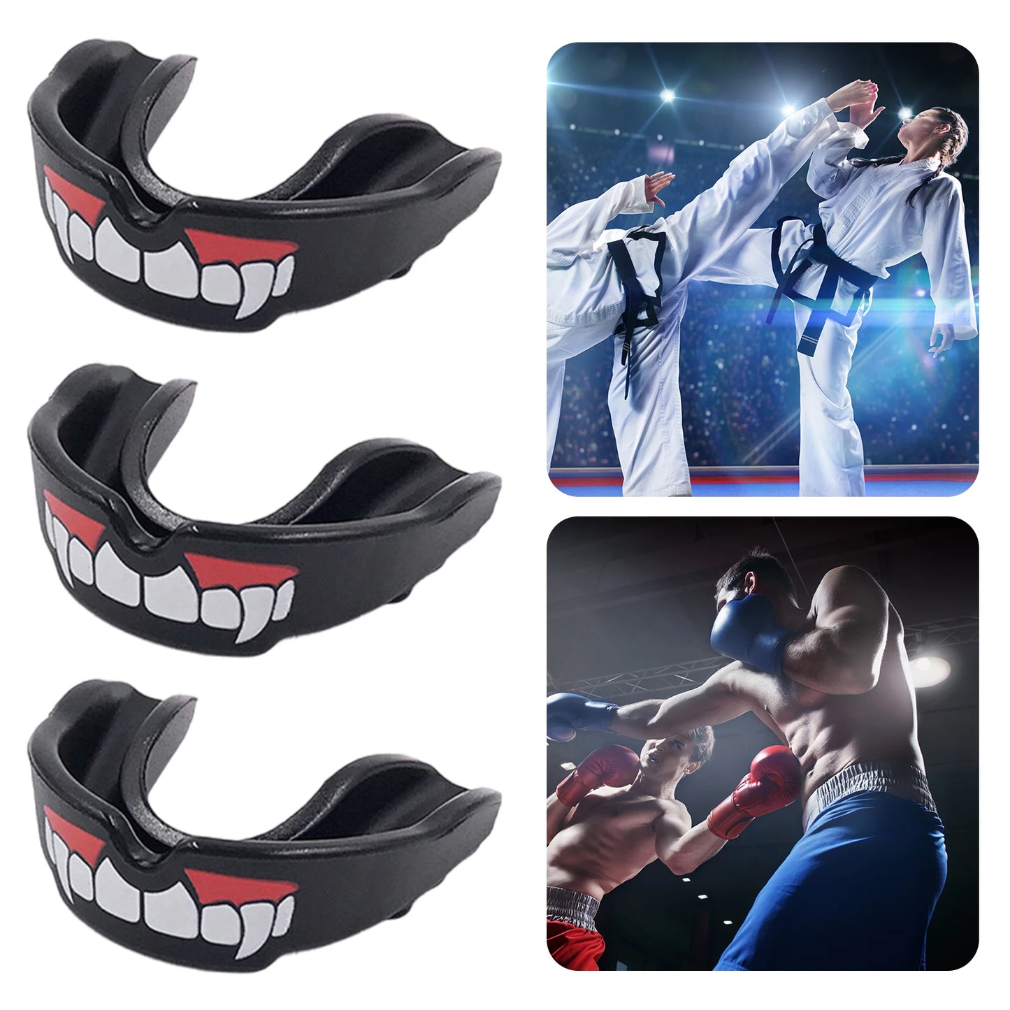 Easy Self-Fit Gum Shield W/ Case Mouthguard for Braces EVA Teeth Protector for Boxing Judo Karate Hockey & All Contact Sports
