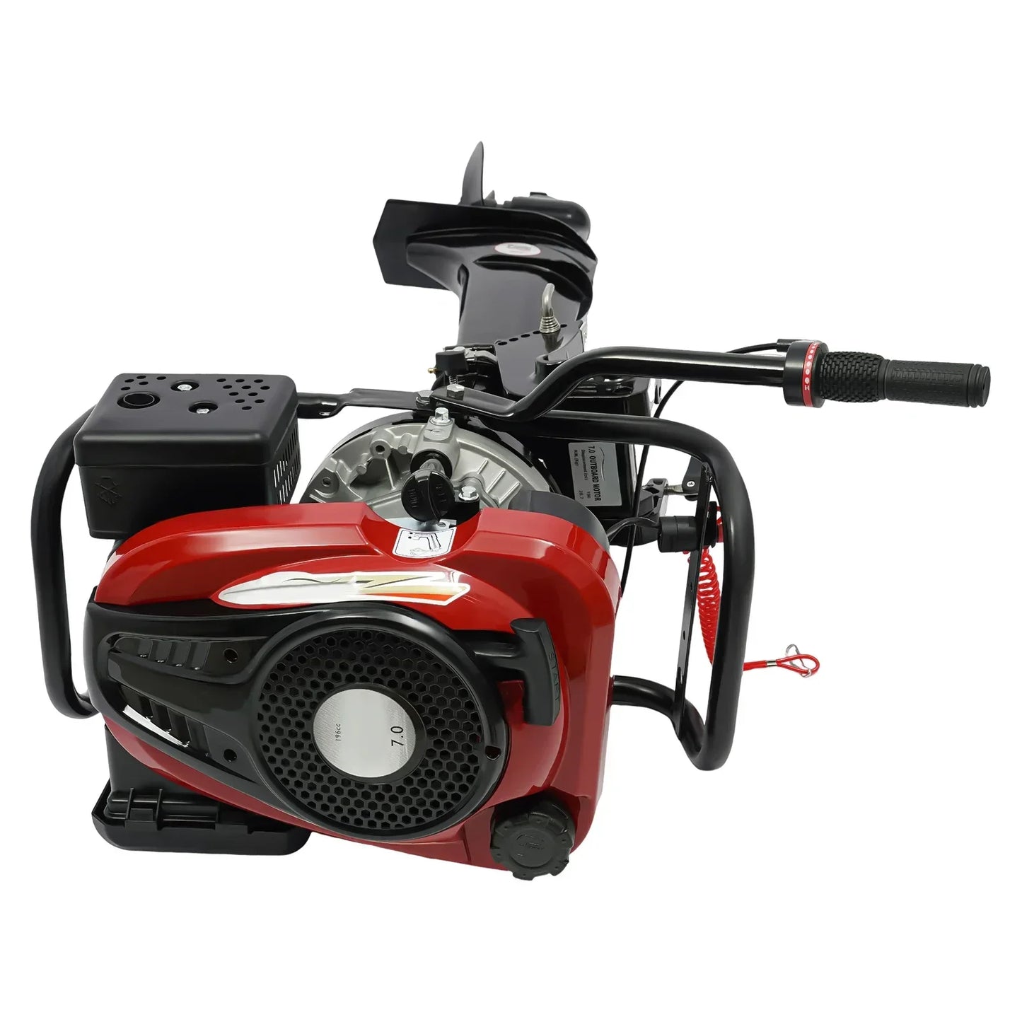 4-Stroke 196CC Outboard Motor Fishing Boat Engine  for Fishing Aquaculture Outdoor, Outboard Trolling Motor 5.1 kW /7 HP
