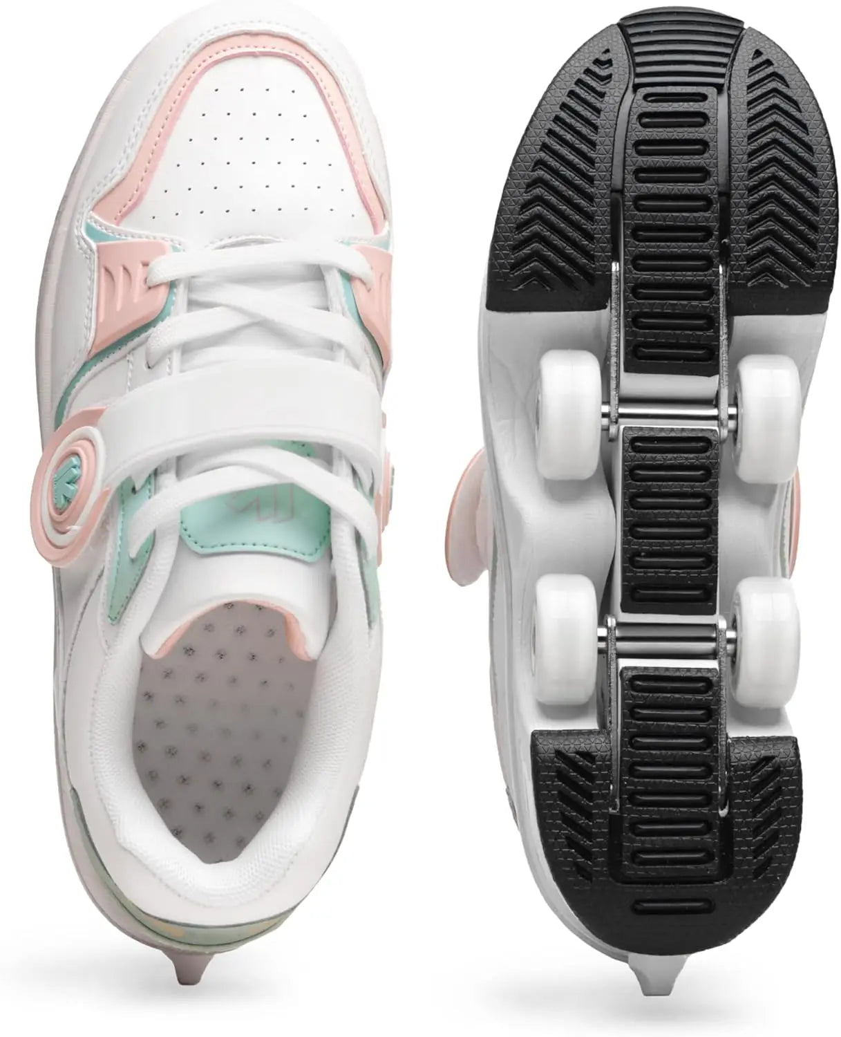 Women's Retractable Roller Skates for Indoor and Outdoor Use with Adjustable Wheels