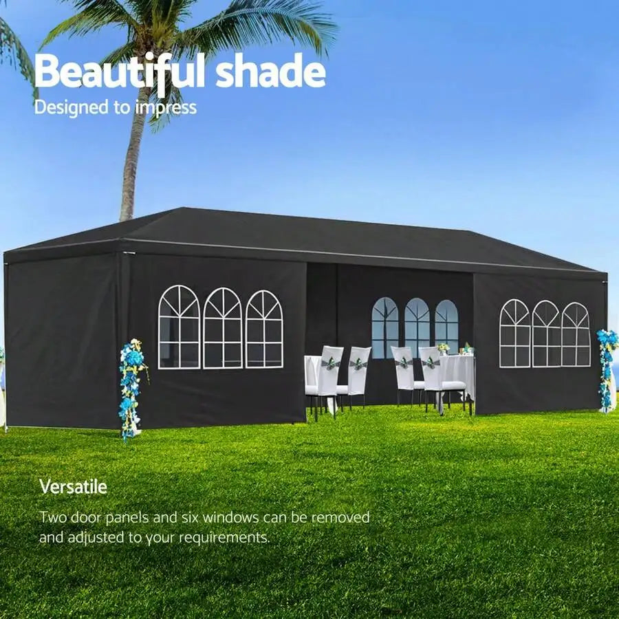 10' X 30' Outdoor Waterproof Gazebo Canopy Tent With Removable Sidewalls And Windows Heavy Duty Tent For Party Wedding Events Beach BBQ
