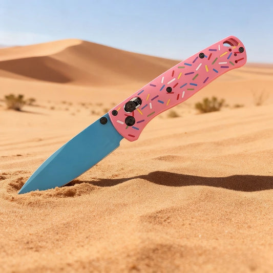 Donut Handle Folding Knife Stainless Steel Blade High Quality Outdoor Perfect Gift for Christmas Holiday Gift To Men Gentleman