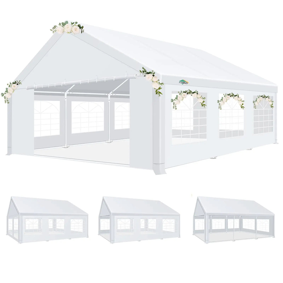 20×40FT Party Tent Heavy Duty, Wedding Tent, Event Tent for Parties, with 8 Removable Sidewalls,20×40FT Tent Carpas para Fiestas