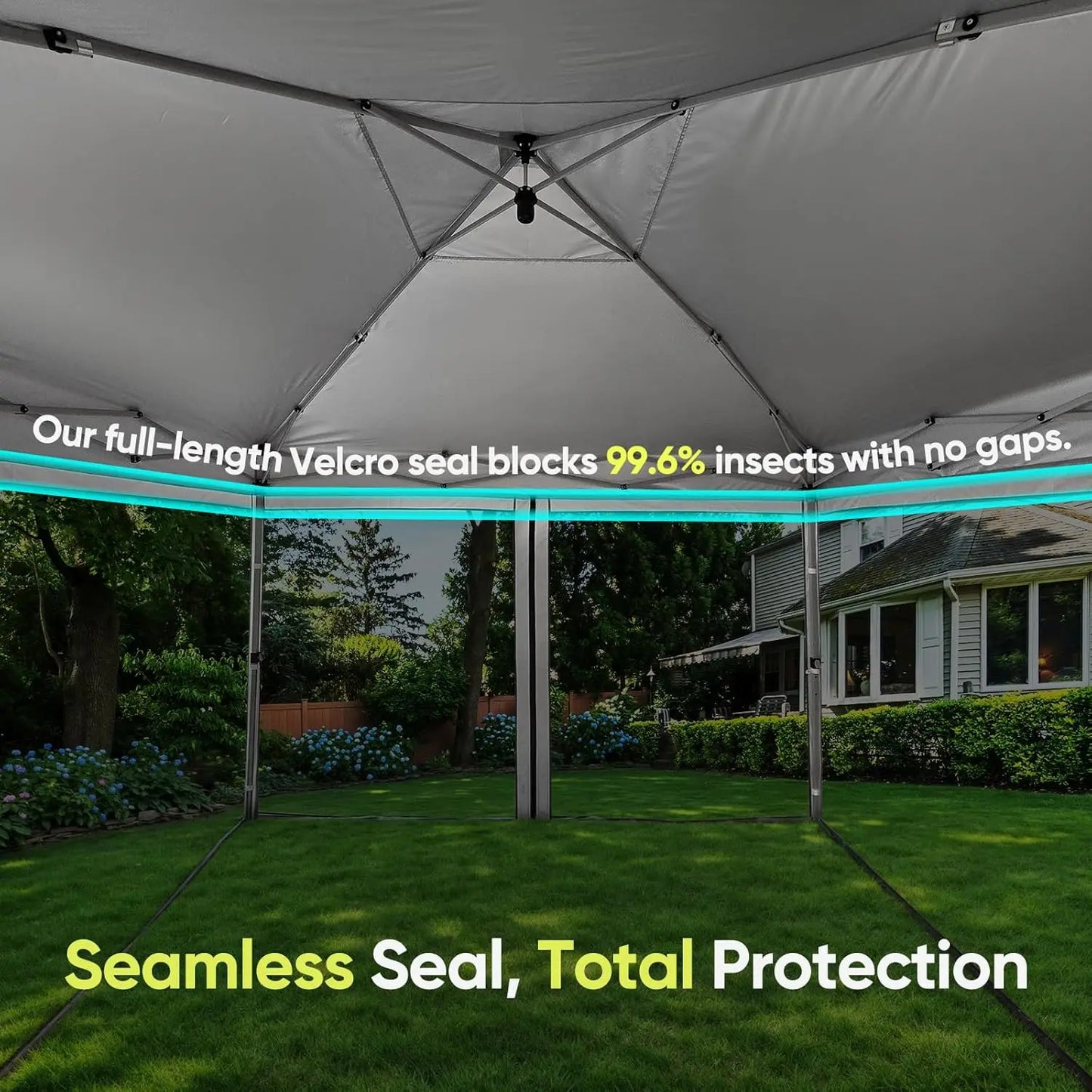8'x8' Pop up Screened Canopy Tent with Mosquito Netting, Portable Easy up Outdoor Screen House Shelter for Patio, Customized