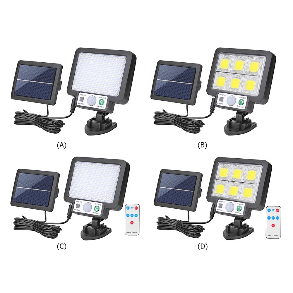 Outdoor Street Lighting Modern Fixture Solar LED/COB Lights with Remote Control Motion-Sensor Human Body Infrared Porch Lamp