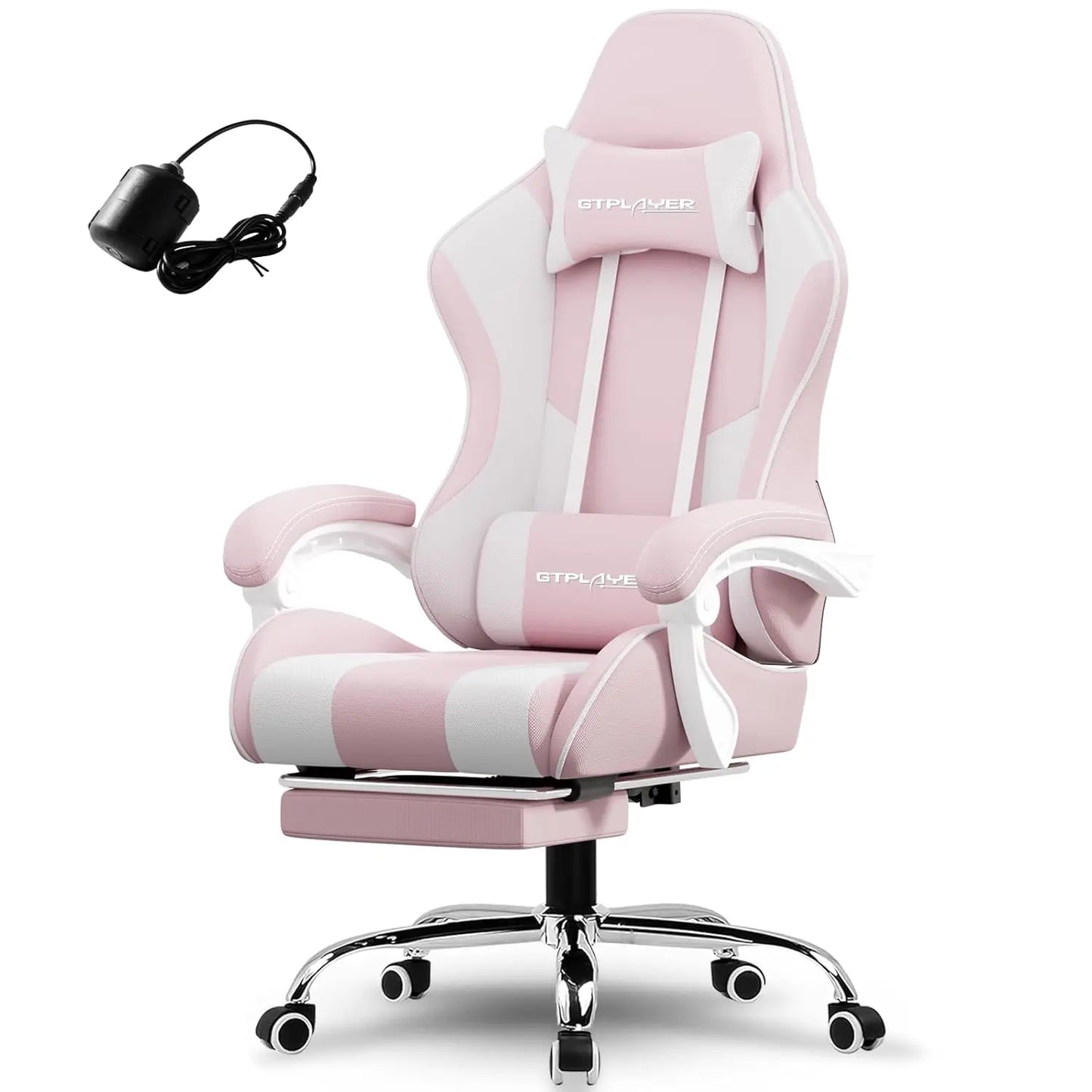 Gaming Chair, Computer Chair with Footrest and Lumbar Support, Height Adjustable Game Chair with 360°-Swivel Seat, Customized