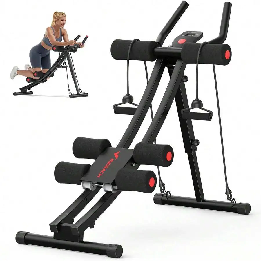 Machine, Adjustable Ab Trainer Machine, Ab Workout Equipment For Home Gym, Ergonomic Arc Track For Better Abs, Foldable Workout Machine For Full Body Workout Home Exercise