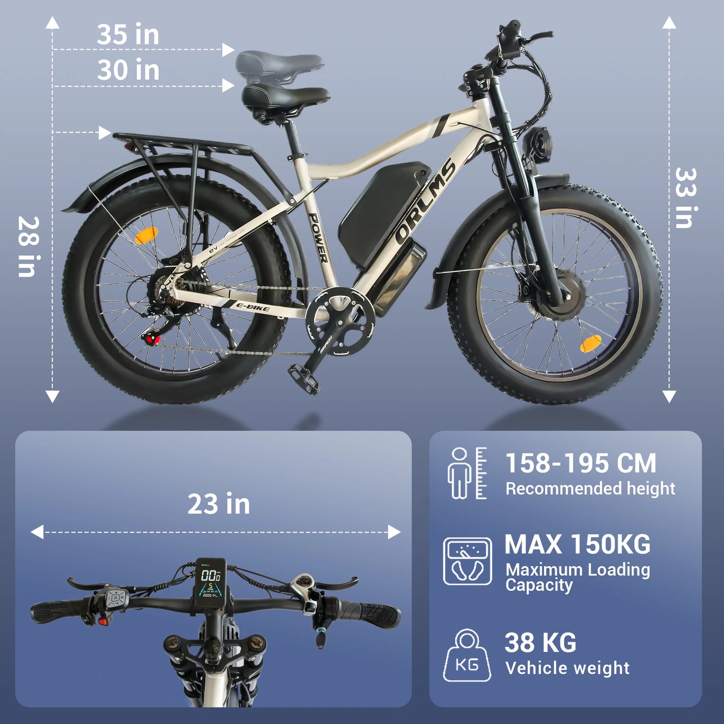 MX500 3000W Dual Motor EBike, 52V25AH Electric Bike for Adults, 35MPH Mountain AWD 7-Speed Snow E-Bike with 24" x 4.0 Fat Tire